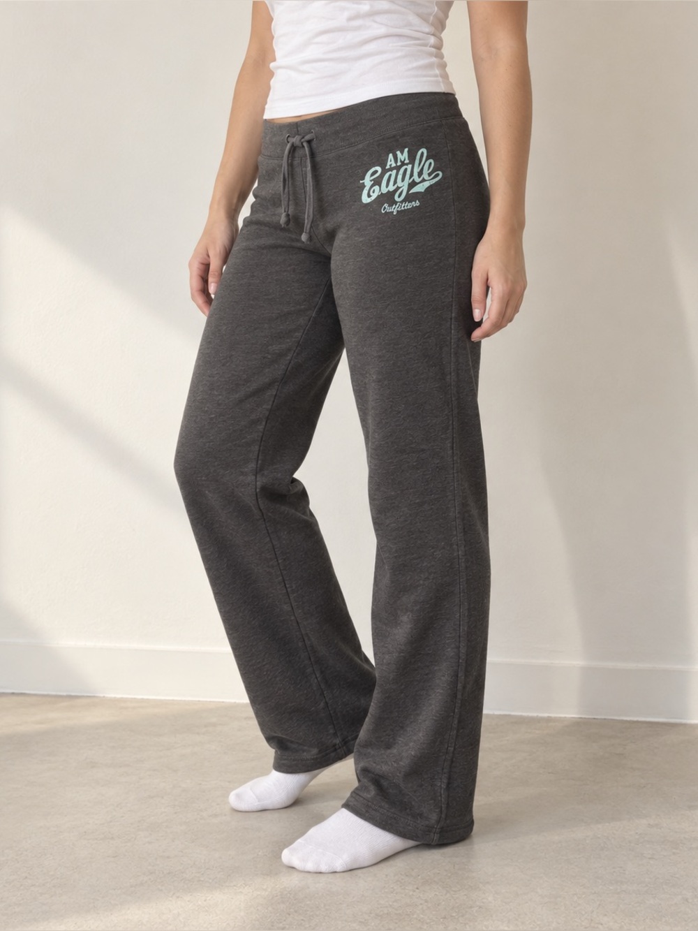 Y2K American Eagle Low Rise Flare Drawstring Sweatpants Women's M